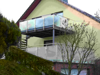 Terrasse mit Spindeltreppe